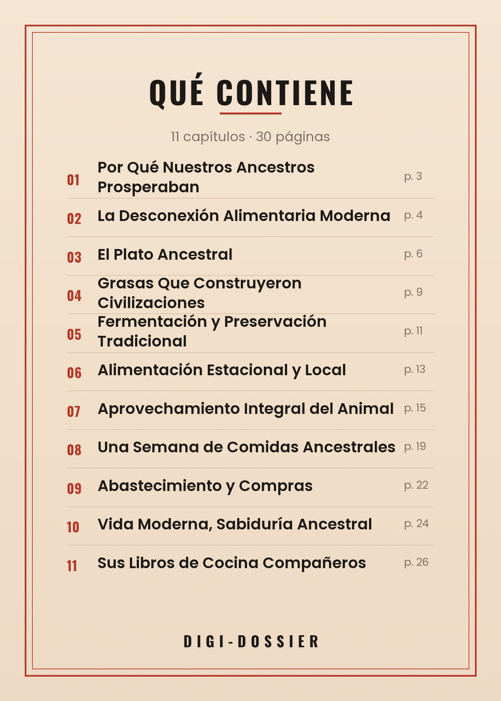 Qué contiene — todos los capítulos