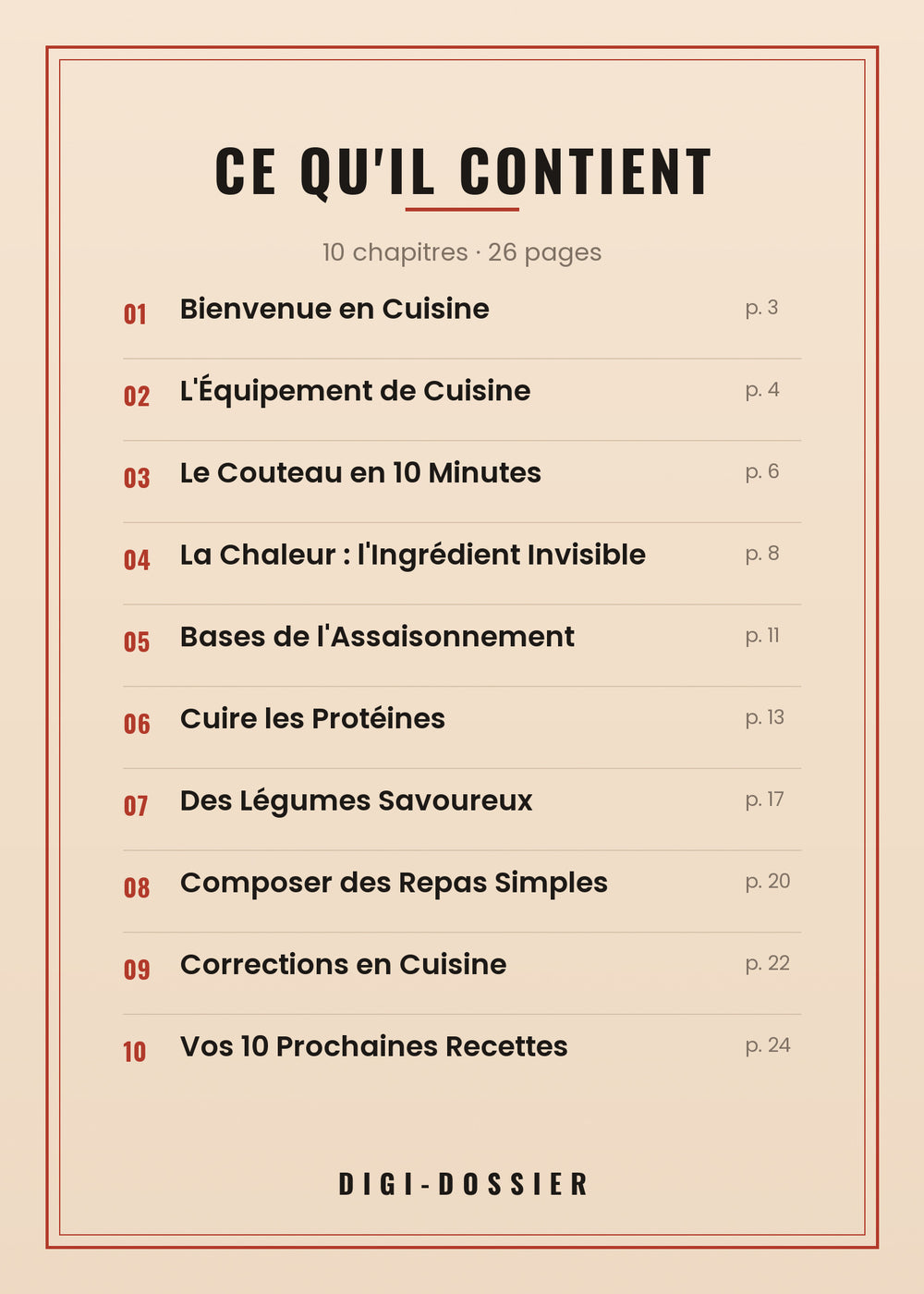 Ce qu'il contient — tous les chapitres