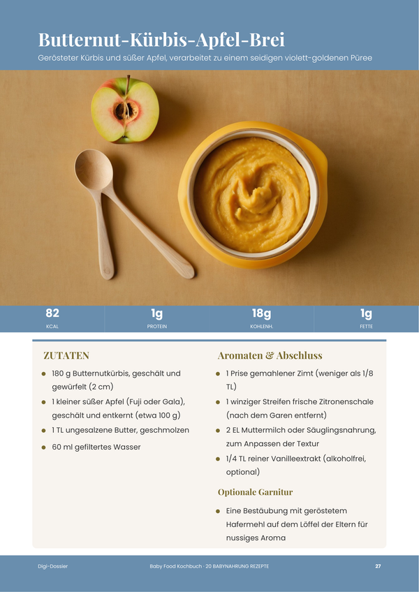 Beispiel-Rezeptseite — Baby-Kochbuch