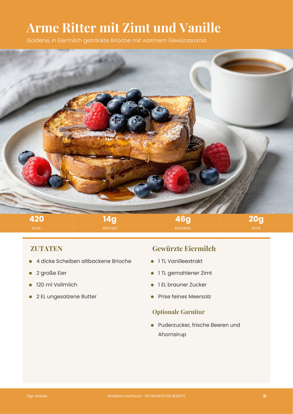 Beispiel-Rezeptseite — Frühstücks-Kochbuch