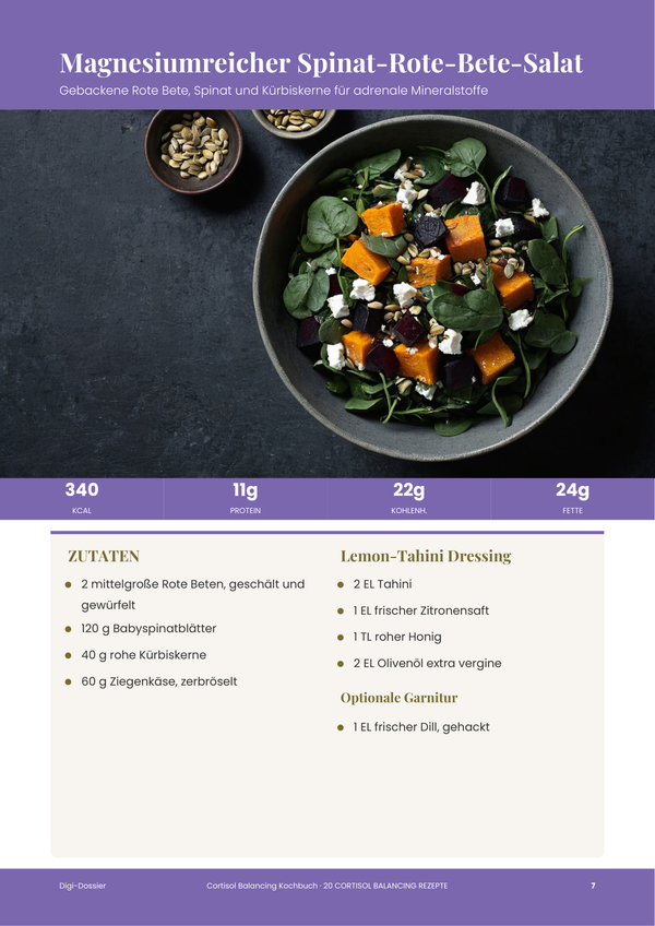 Beispiel-Rezeptseite — Cortisol-Balance-Kochbuch