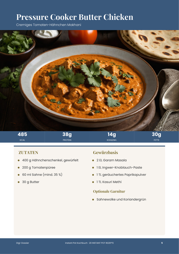 Beispiel-Rezeptseite — Instant Pot Kochbuch