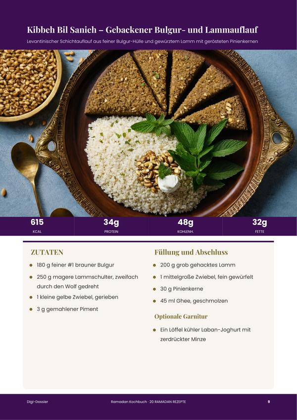 Beispiel-Rezeptseite — Ramadan-Kochbuch