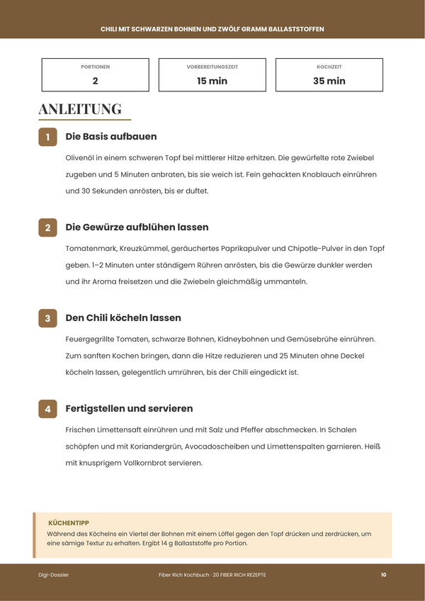 Beispiel-Anleitungsseite — Ballaststoffreiches Kochbuch