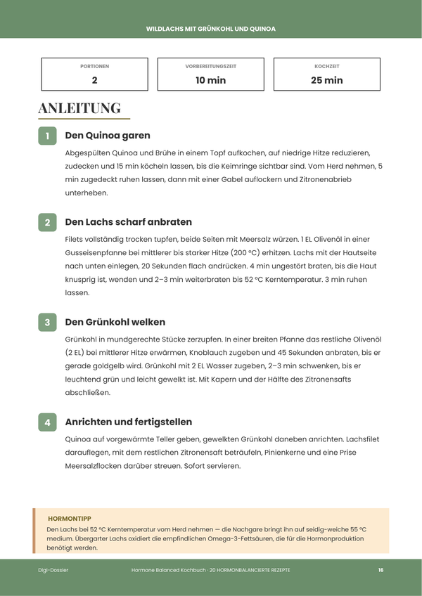 Beispiel-Anleitungsseite — Hormonbalance-Kochbuch