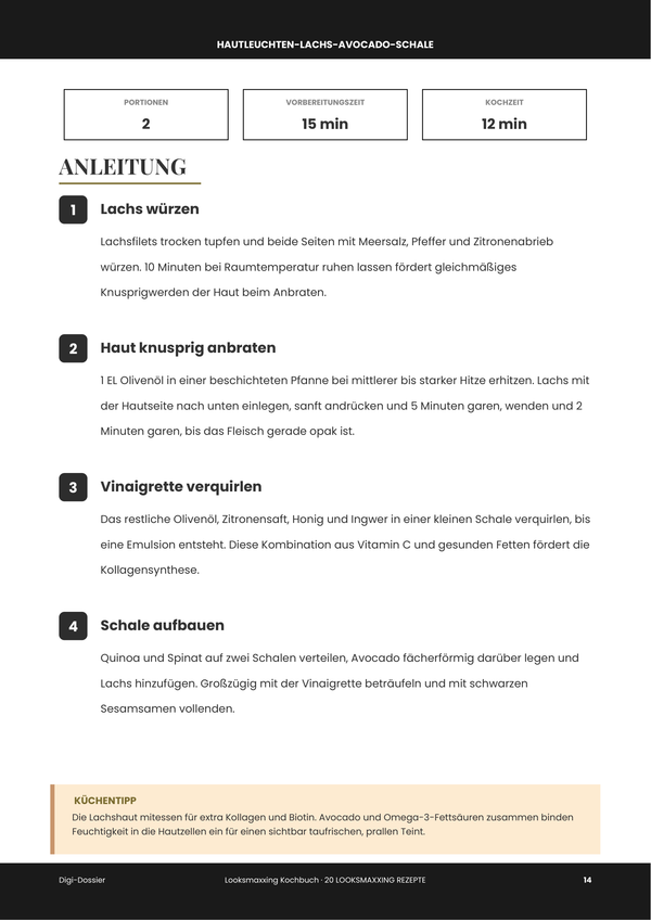 Beispiel-Anleitungsseite — Looksmaxxing-Kochbuch