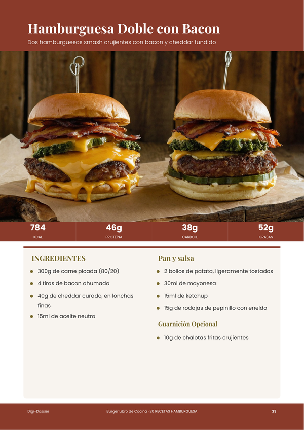 Página de receta de muestra — Recetario de Hamburguesas