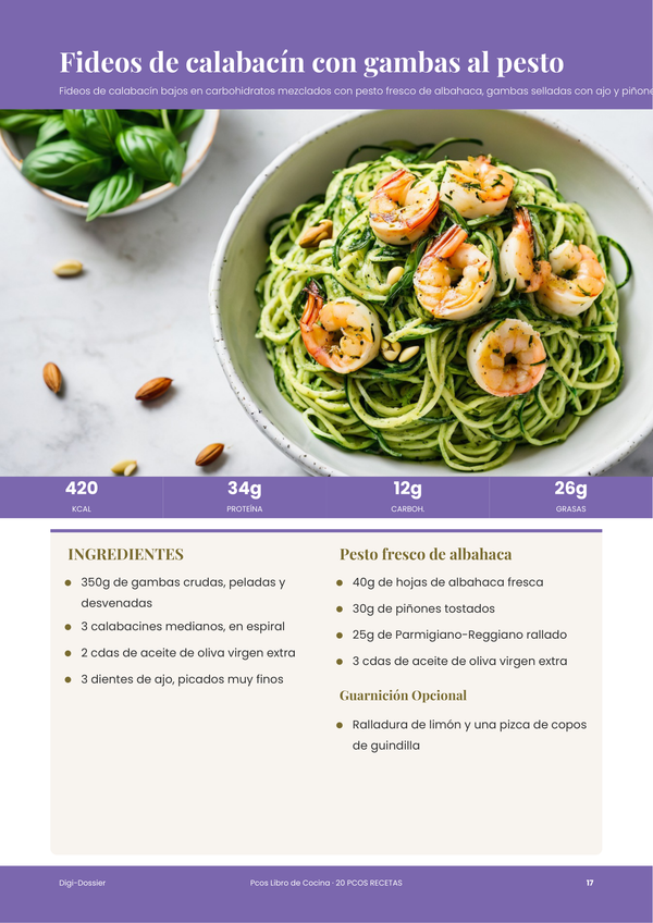 Página de receta de muestra — Recetario para el SOP