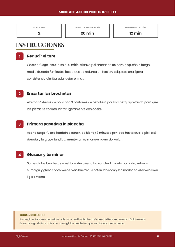 Página de instrucciones de muestra — Japonesa