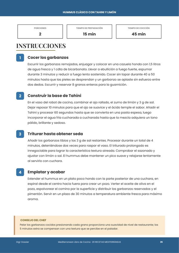 Página de instrucciones de muestra — Mediterráneo
