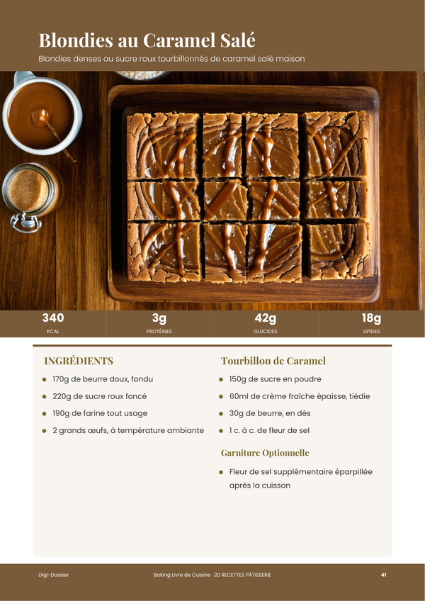 Exemple de page de recette — Livre de Pâtisserie