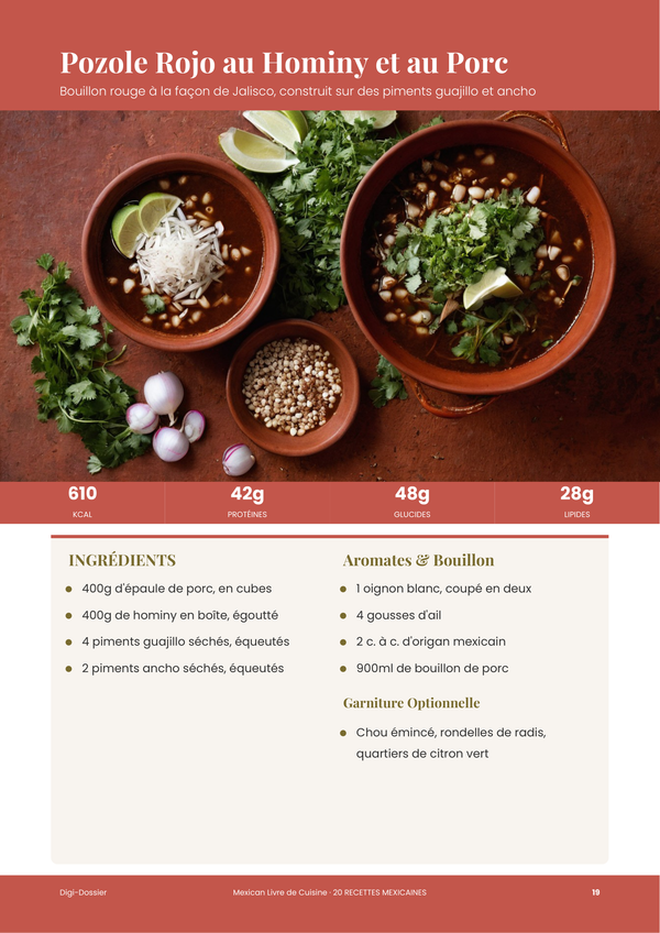 Exemple de page de recette — Mexicaine