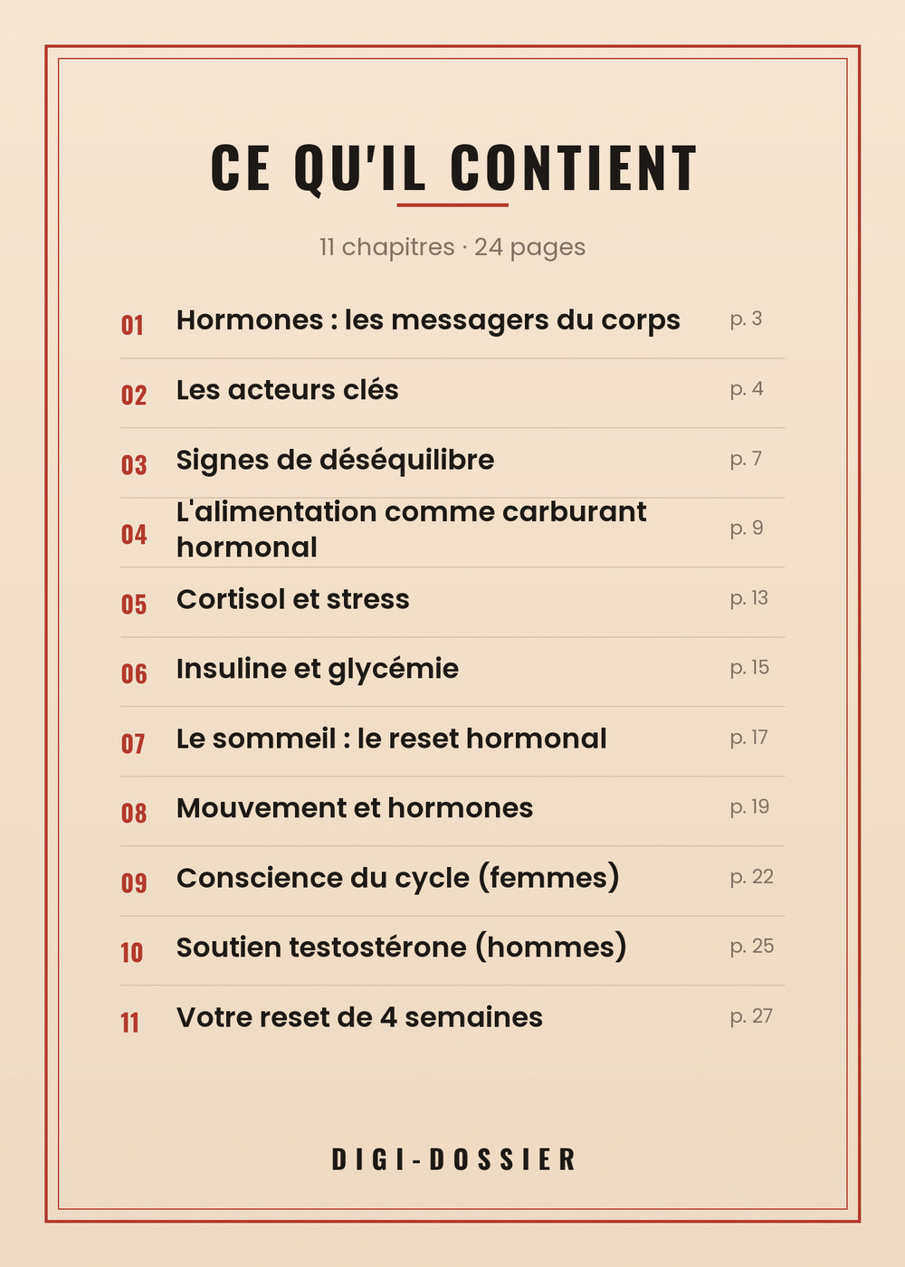 Ce qu'il contient — tous les chapitres