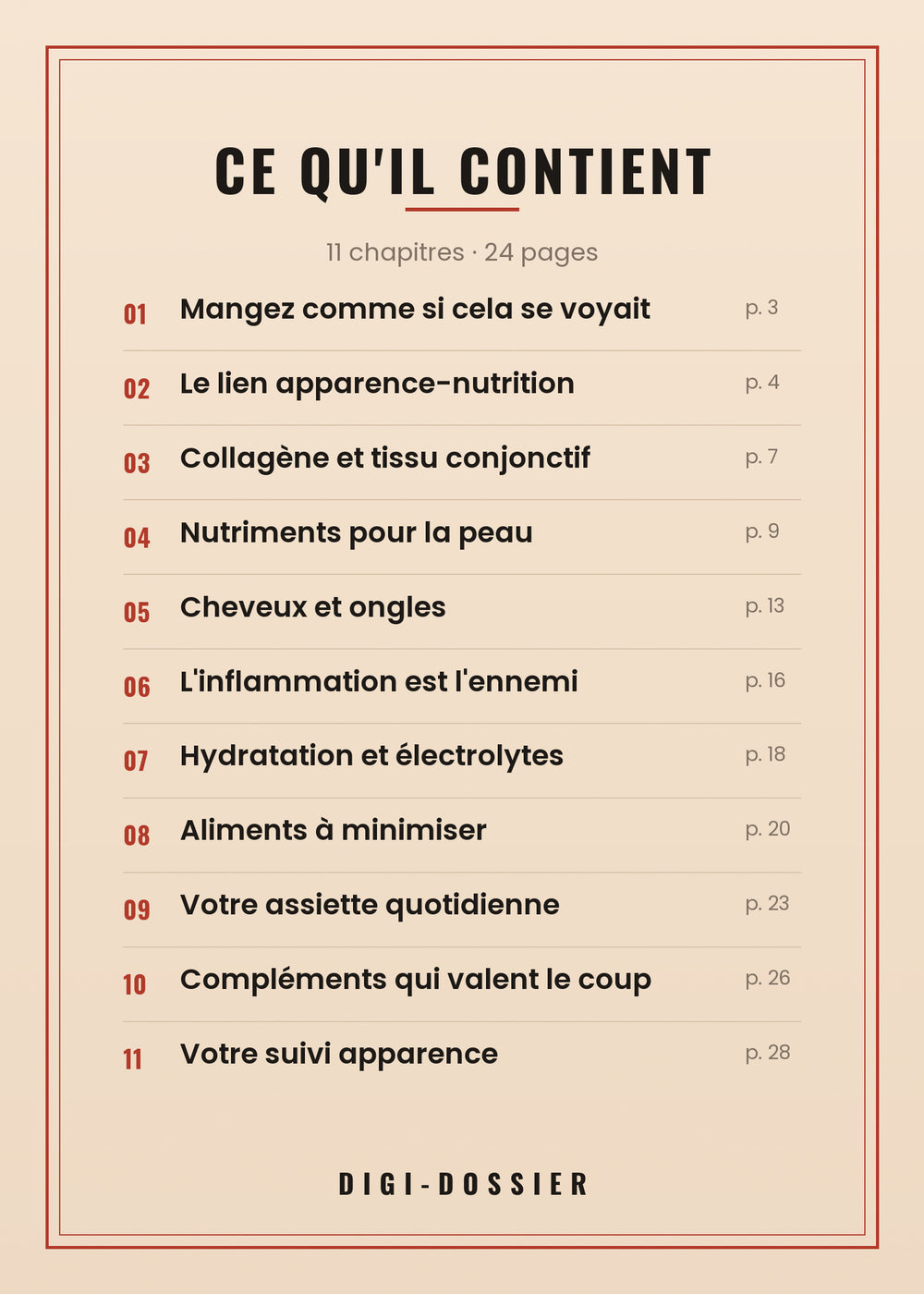 Ce qu'il contient — tous les chapitres