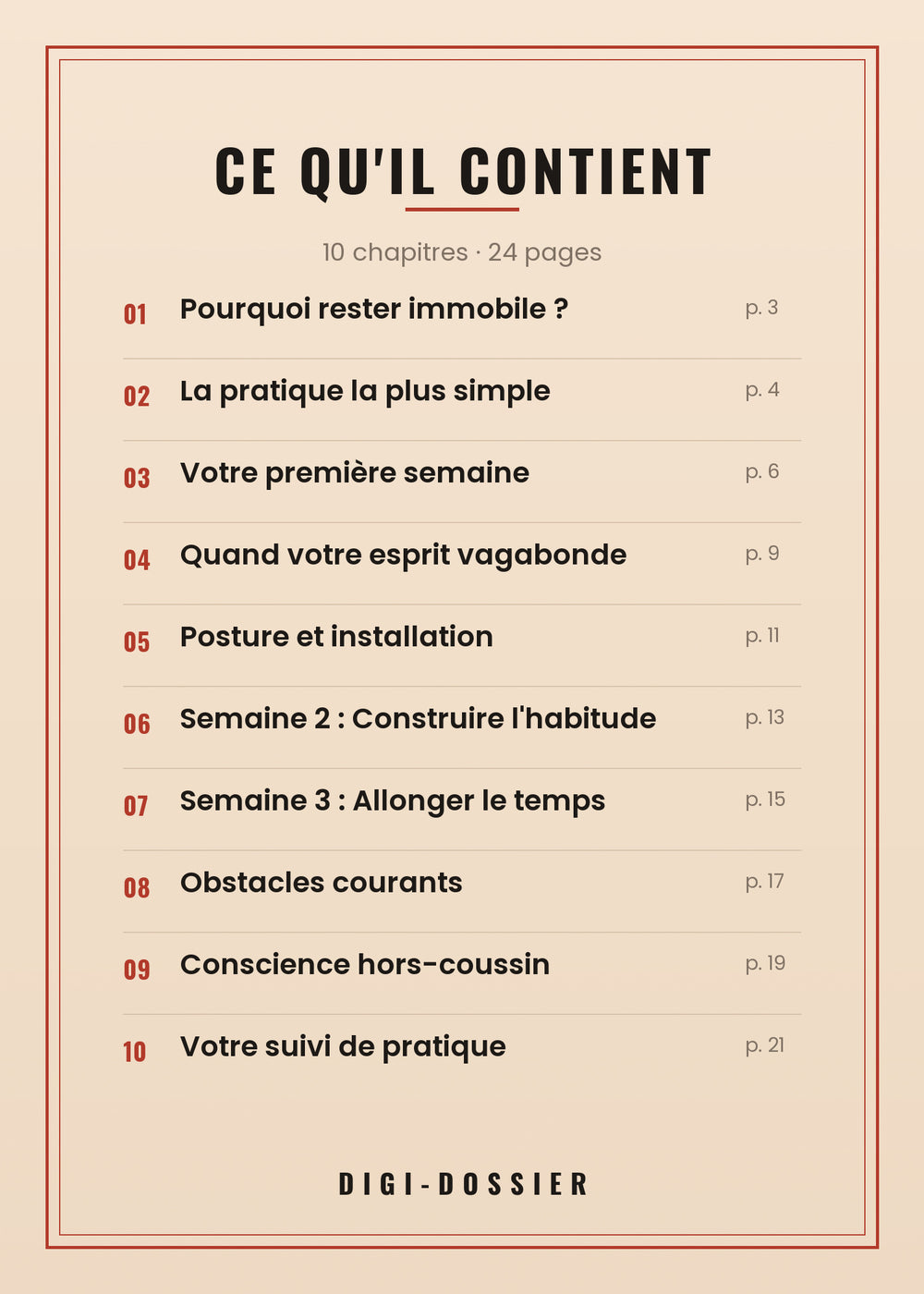Ce qu'il contient — tous les chapitres
