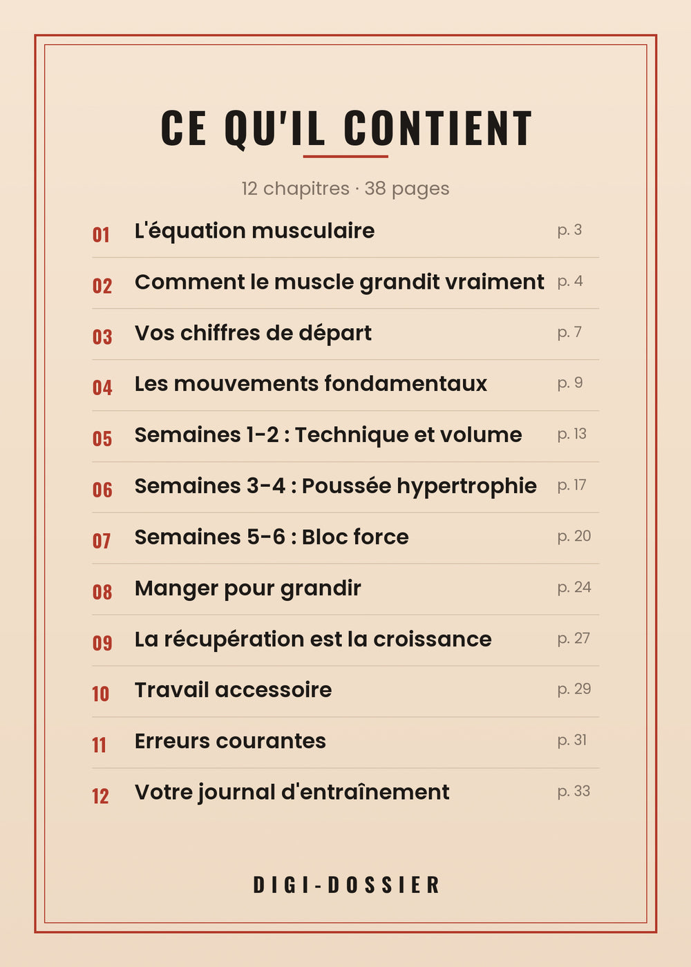 Ce qu'il contient — tous les chapitres