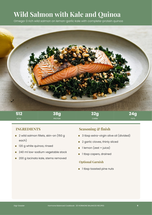 Sample recipe page — Hormone Balanced Cookbook