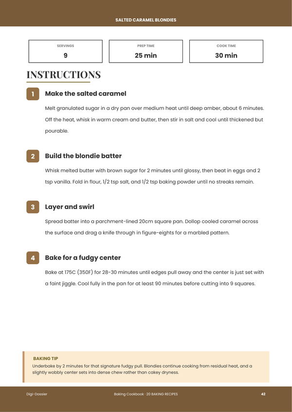 Sample instruction page — Baking Cookbook