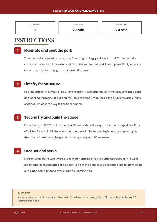 Sample instruction page — Chinese Cookbook
