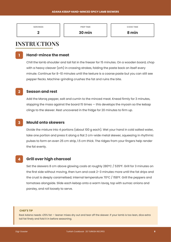 Sample instruction page — Turkish Cookbook