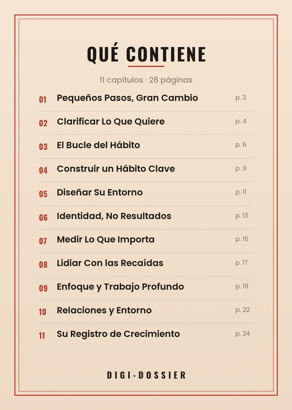 Qué contiene — todos los capítulos