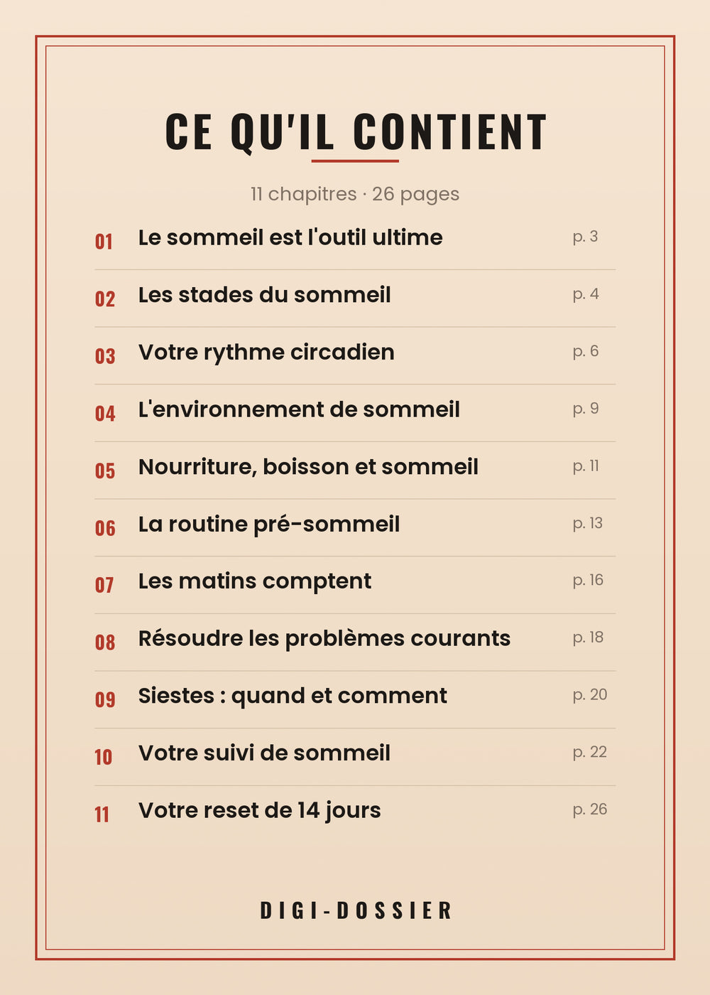 Ce qu'il contient — tous les chapitres