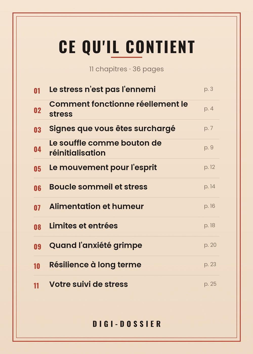 Ce qu'il contient — tous les chapitres