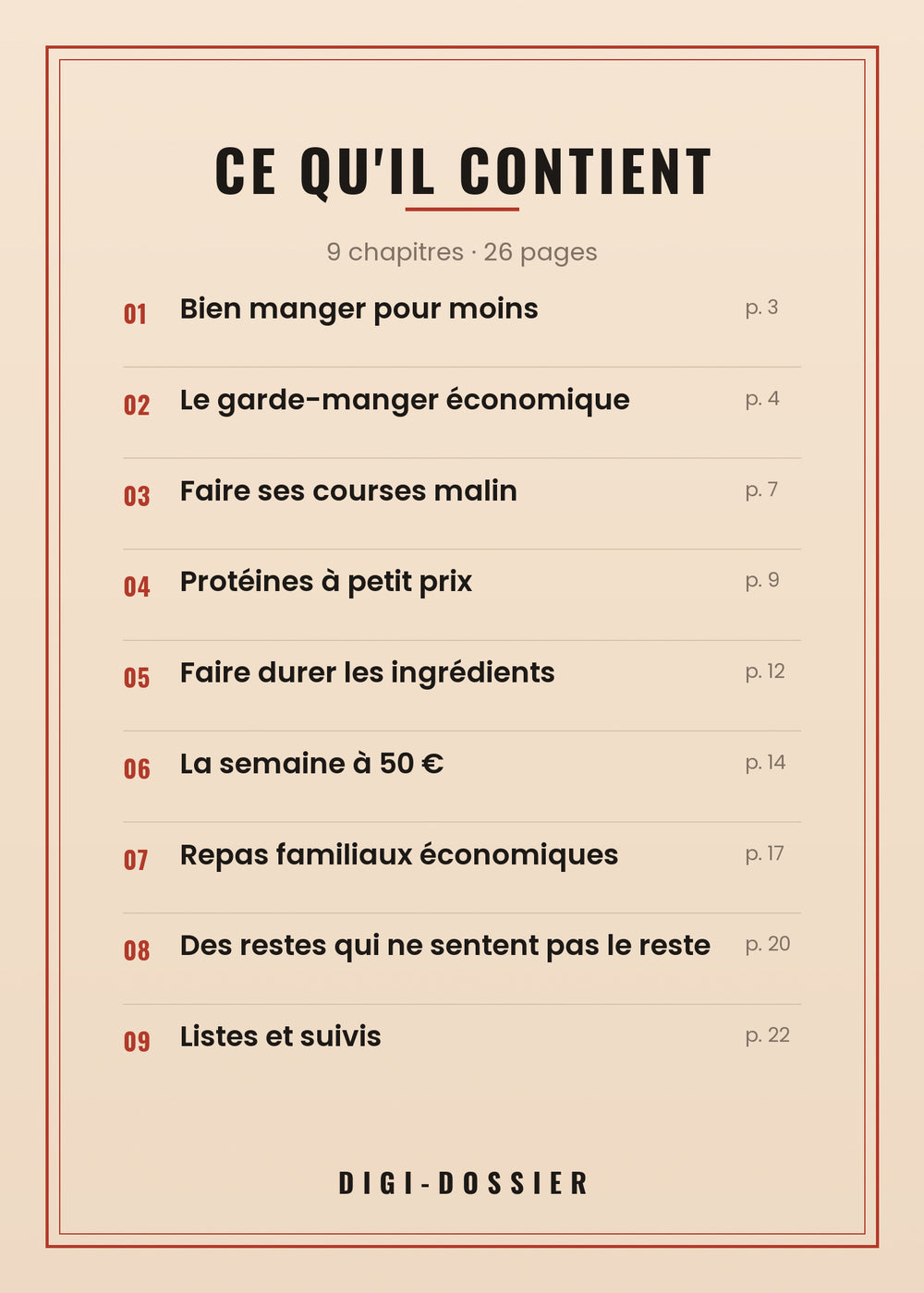 Ce qu'il contient — tous les chapitres