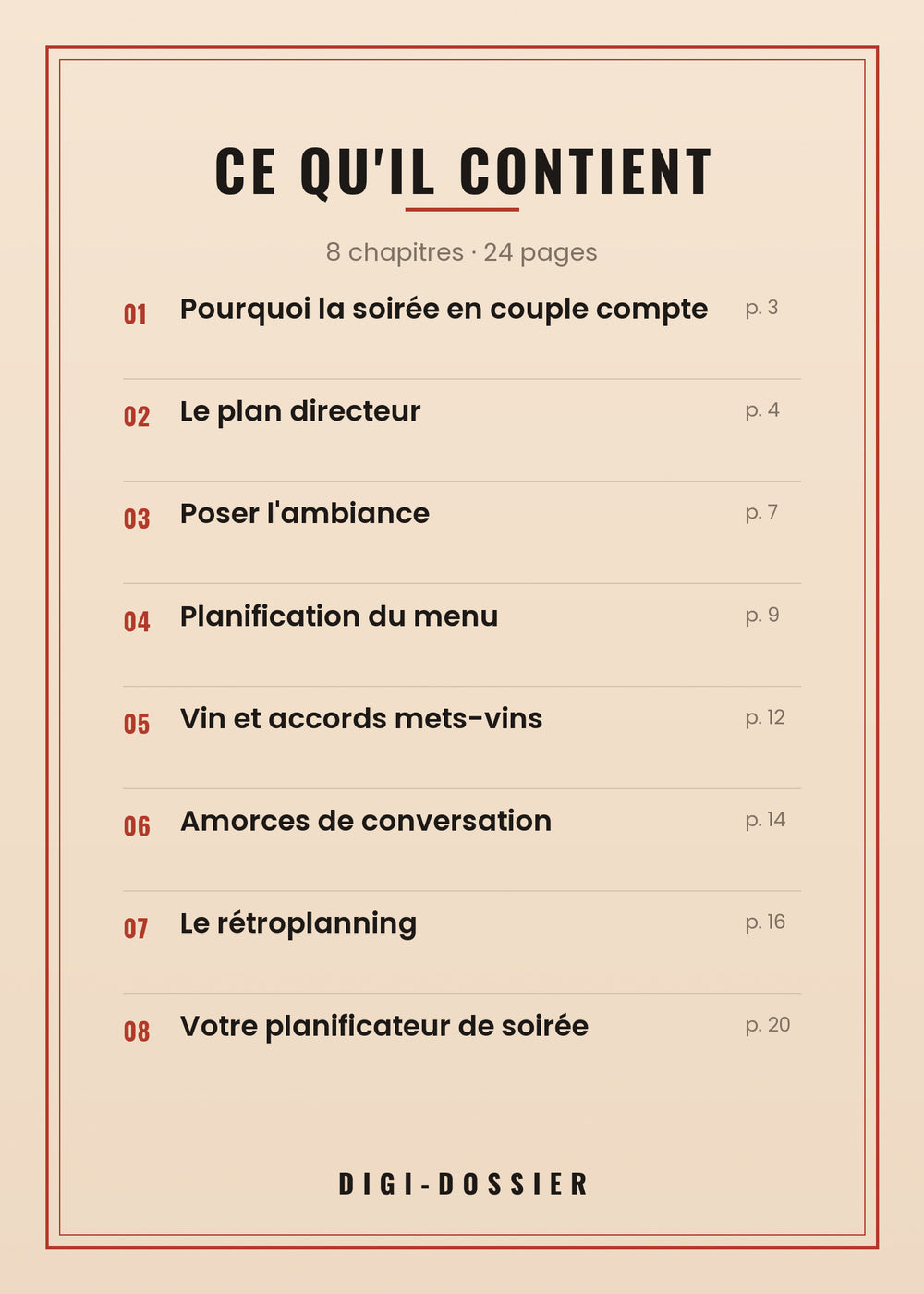 Ce qu'il contient — tous les chapitres