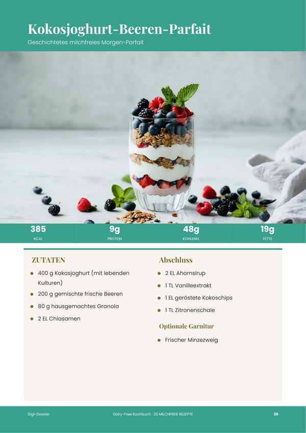 Beispiel-Rezeptseite &mdash; Milchfreies Kochbuch