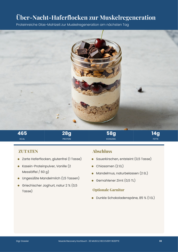 Beispiel-Rezeptseite &mdash; Muskel-Erholungs-Kochbuch