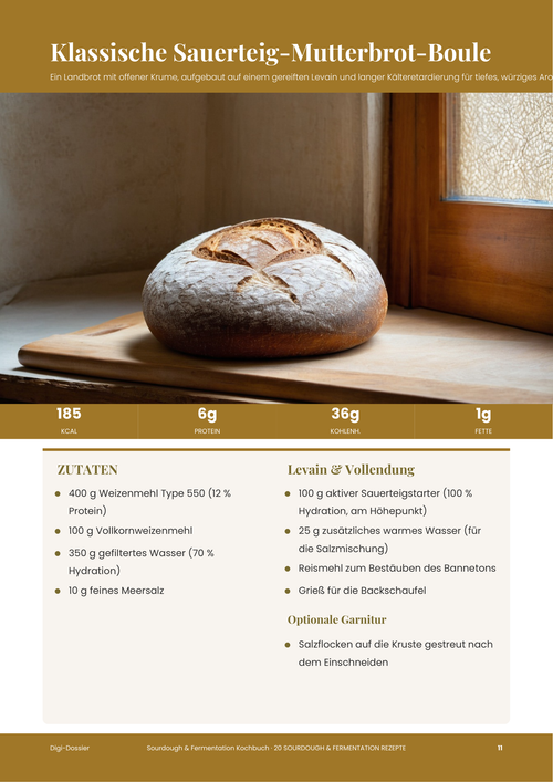 Beispiel-Rezeptseite &mdash; Klassische Sauerteig-Mutterbrot-Boule (Landbrot mit offener Krume)