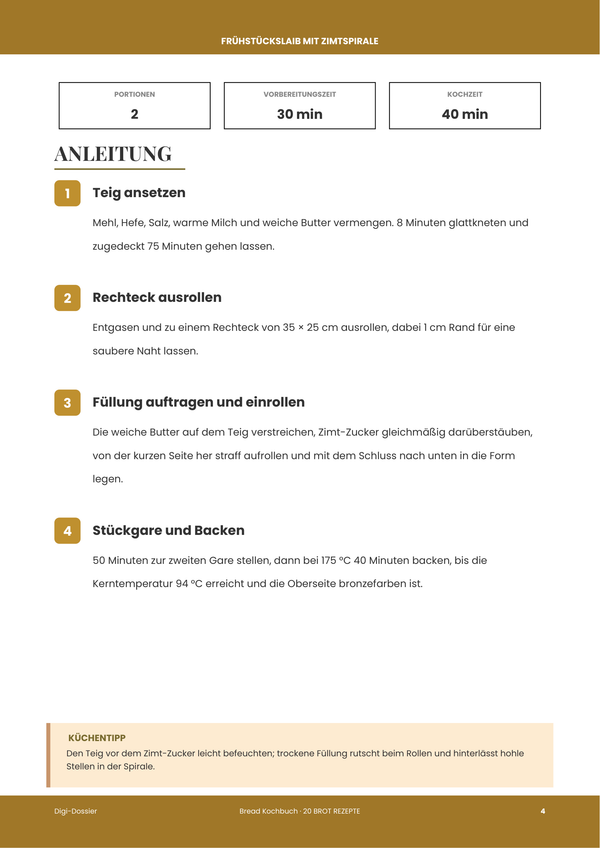 Beispiel-Anleitungsseite &mdash; Brot-Kochbuch