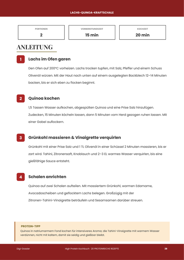Beispiel-Anleitungsseite &mdash; High Protein