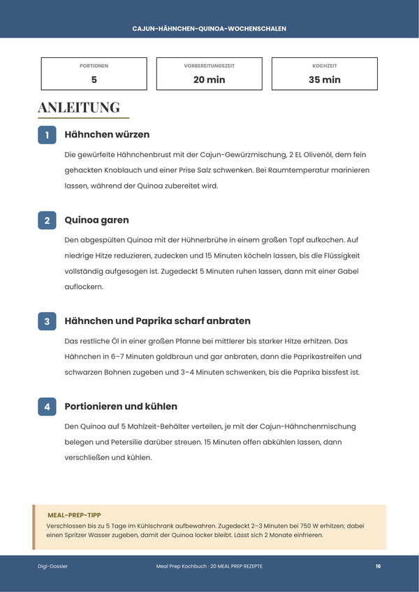 Beispiel-Anleitungsseite &mdash; Meal Prep
