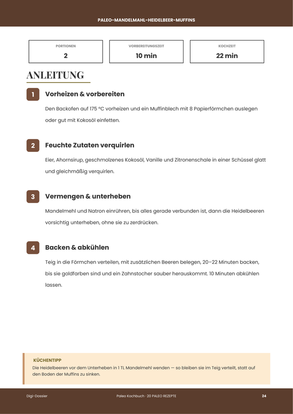 Beispiel-Anleitungsseite &mdash; Paleo-Kochbuch