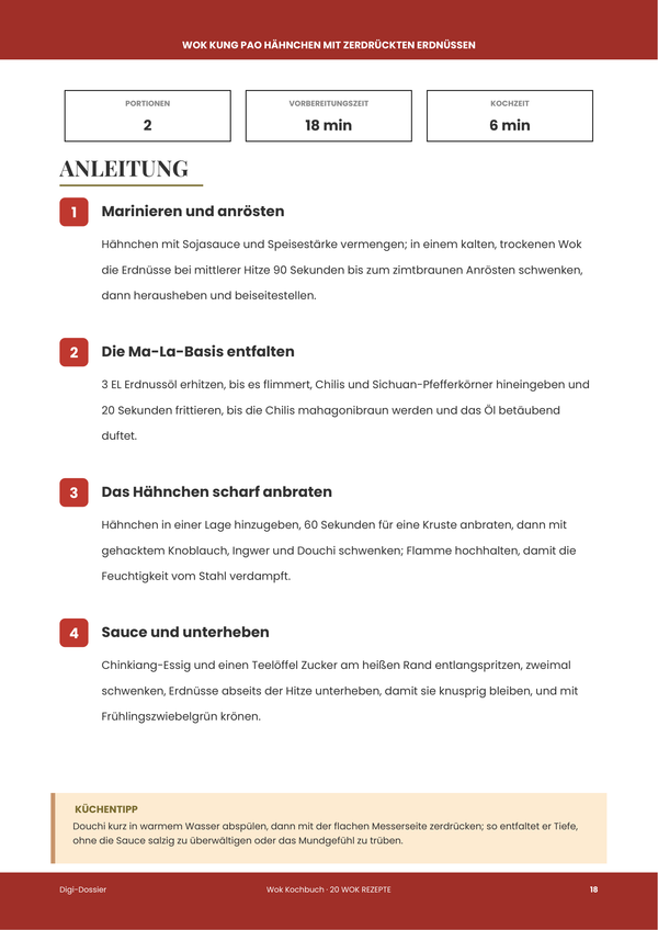 Beispiel-Anleitungsseite &mdash; Wok-Kochbuch
