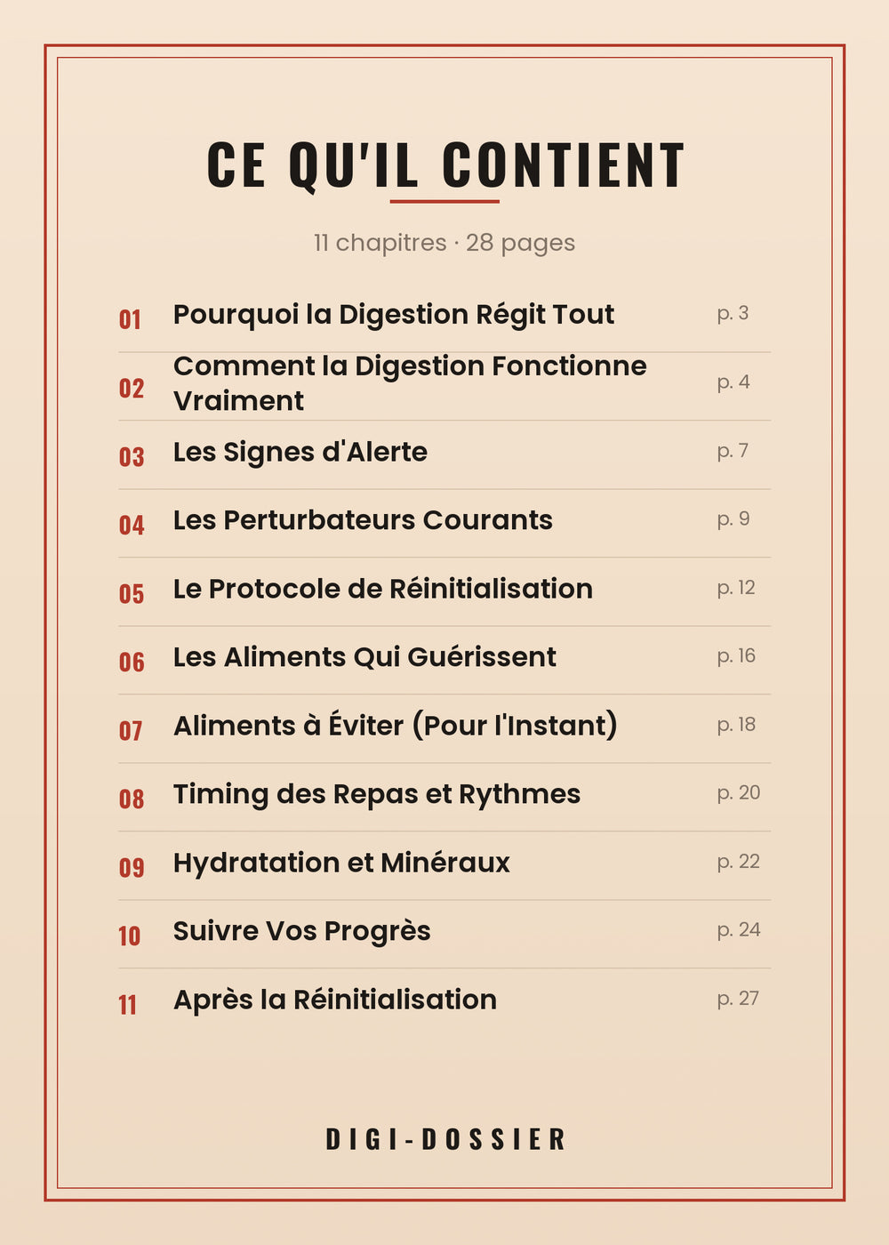 Ce qu'il contient — tous les chapitres