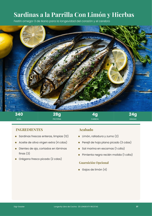 Página de receta de muestra &mdash; Libro de cocina de longevidad
