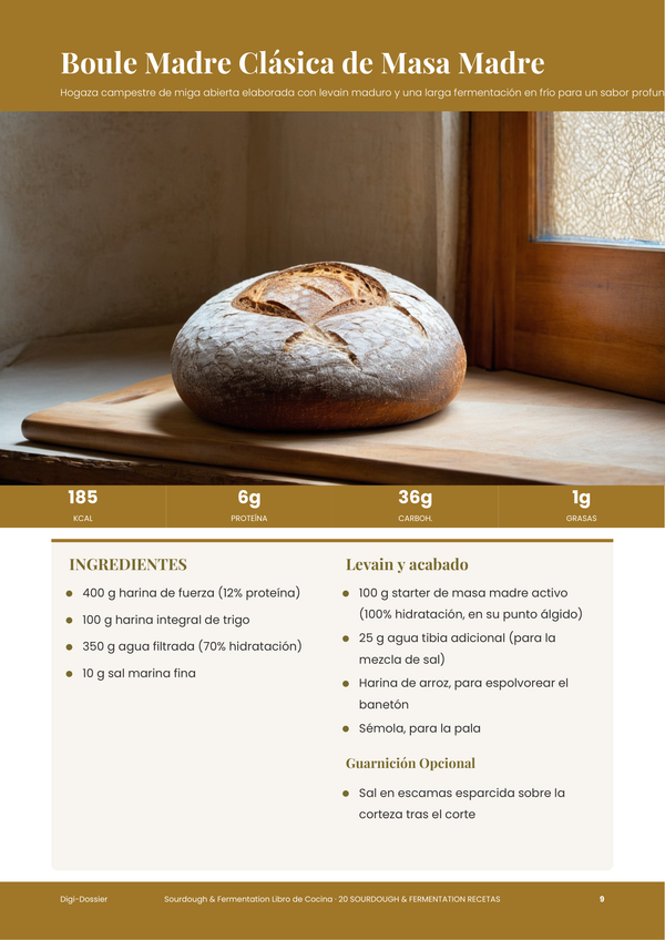 Página de receta de muestra &mdash; Libro de Cocina de Masa Madre y Fermentación