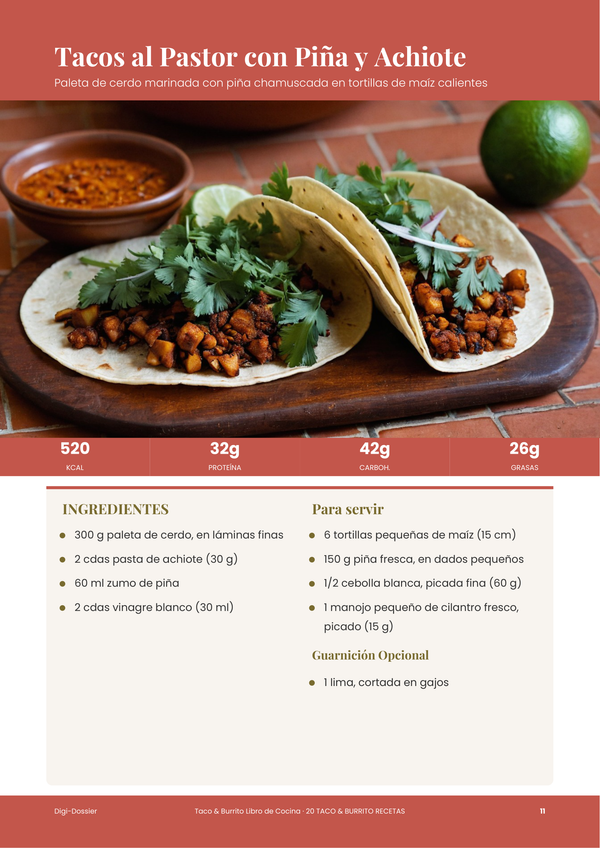 Página de receta de muestra &mdash; Recetario de Tacos y Burritos