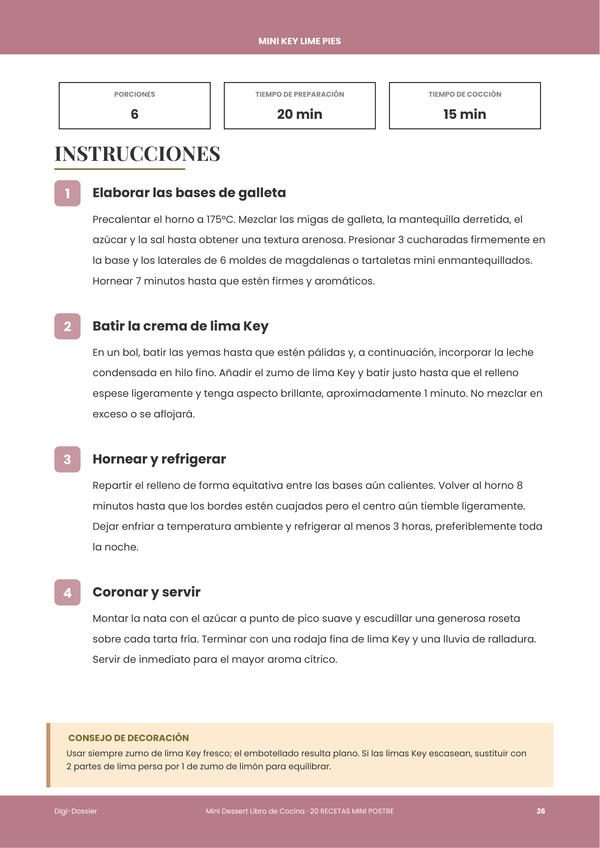 Página de instrucciones de muestra &mdash; Mini Postres