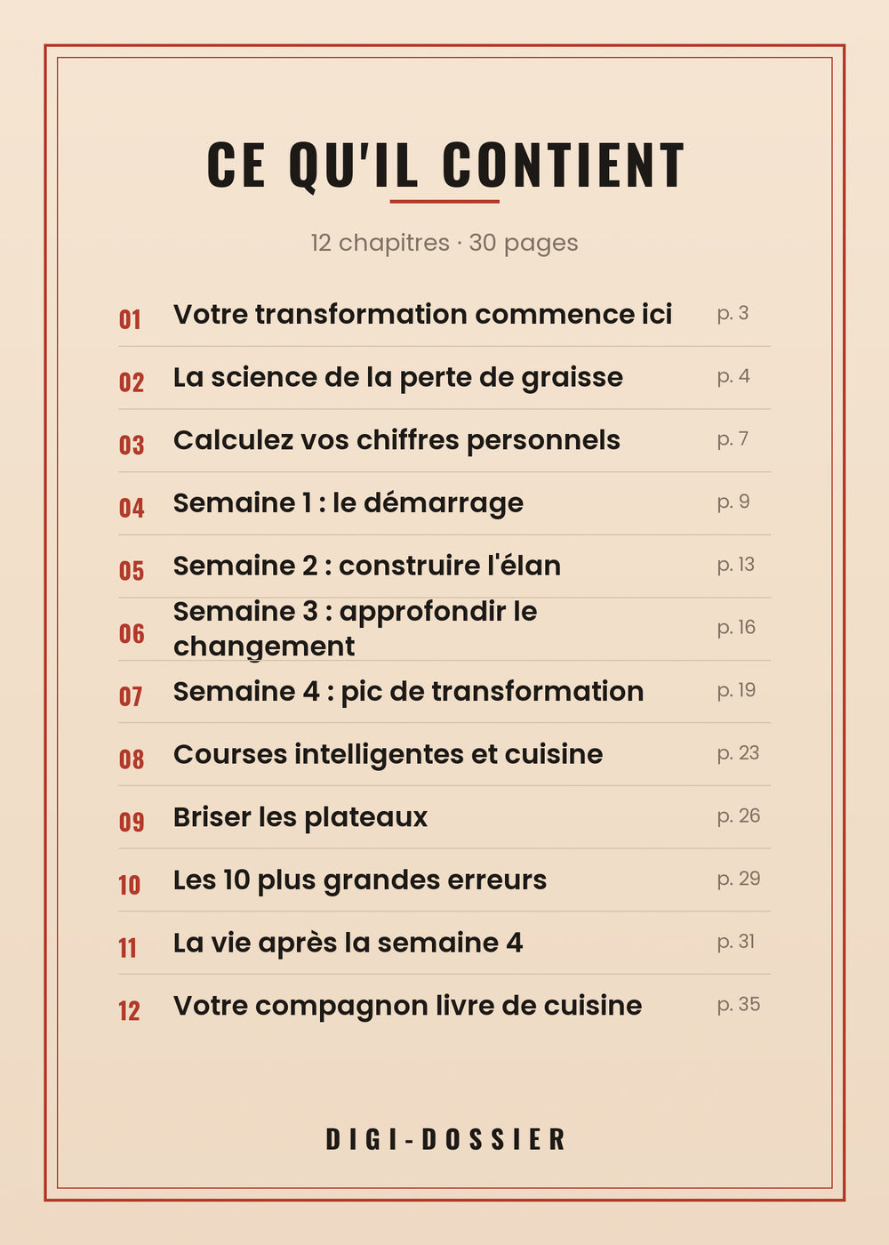 Ce qu'il contient — tous les chapitres