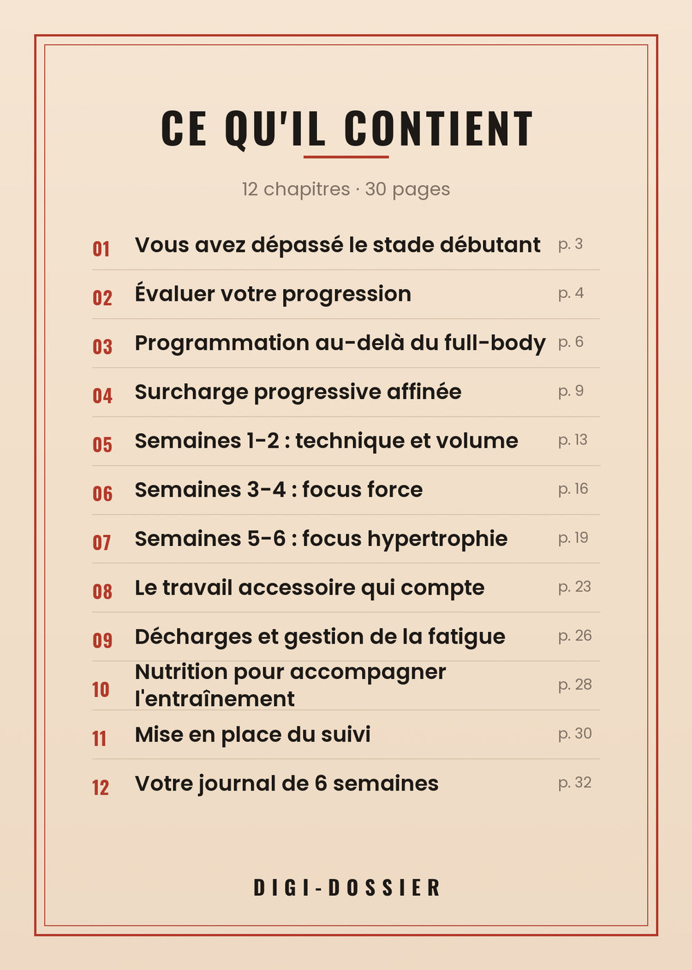Ce qu'il contient — tous les chapitres