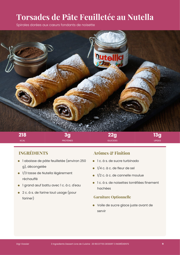 Exemple de page de recette &mdash; Dessert 3 Ingrédients