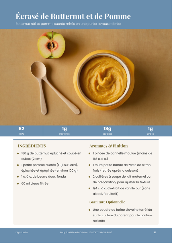Exemple de page de recette &mdash; Livre de Recettes Bébé