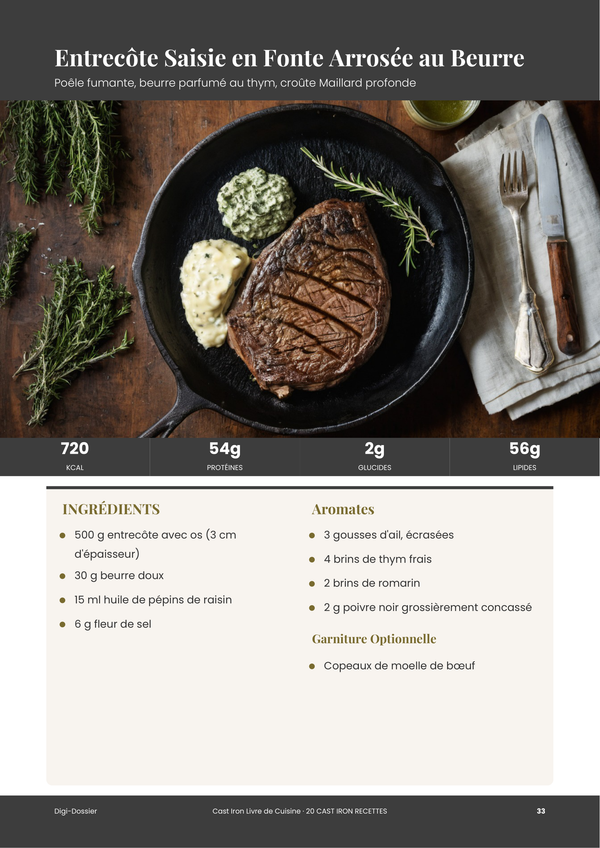 Exemple de page de recette &mdash; Livre de recettes en fonte
