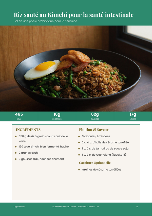 Exemple de page de recette &mdash; Livre de Cuisine pour la Santé Intestinale