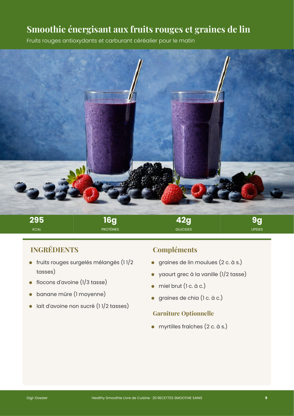 Exemple de page de recette &mdash; Smoothie Sain