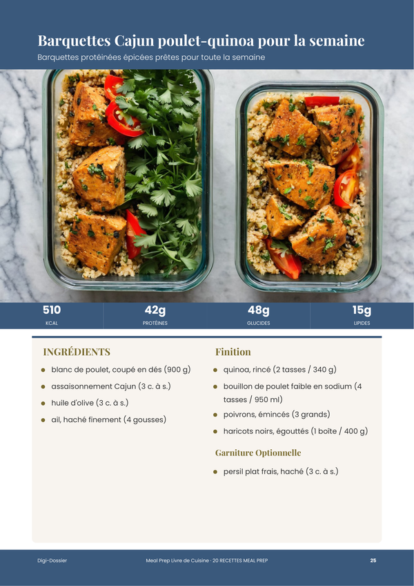 Exemple de page de recette &mdash; Meal Prep